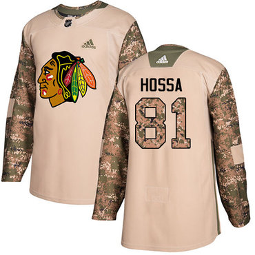 Adidas Blackhawks #81 Marian Hossa Camo Authentic 2017 Veterans Day Stitched NHL Jersey