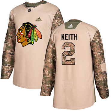 Adidas Blackhawks #2 Duncan Keith Camo Authentic 2017 Veterans Day Stitched NHL Jersey