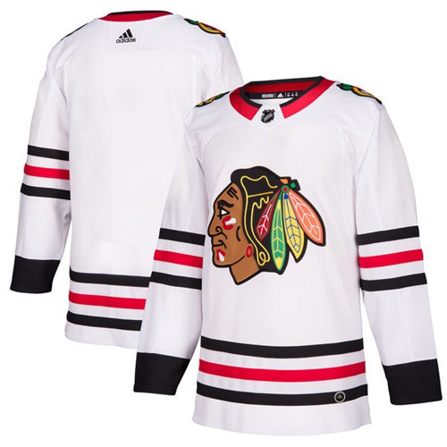 Adidas Blackhawks Blank White Road Authentic Stitched NHL Jersey