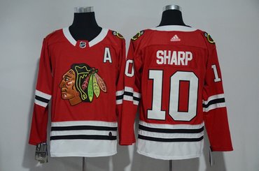 Blackhawks 10 Patrick Sharp Red Adidas Jersey