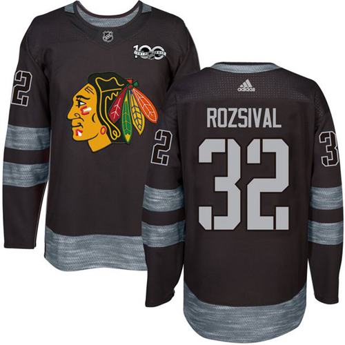 Adidas Blackhawks #32 Michal Rozsival Black 1917-2017 100th Anniversary Stitched NHL Jersey