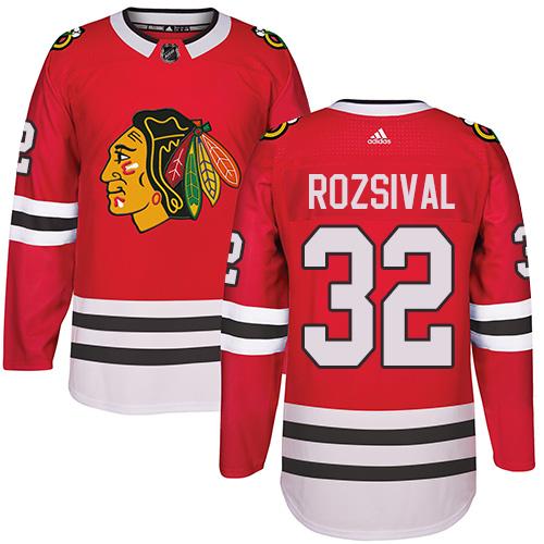 Adidas Blackhawks #32 Michal Rozsival Red Home Authentic Stitched NHL Jersey