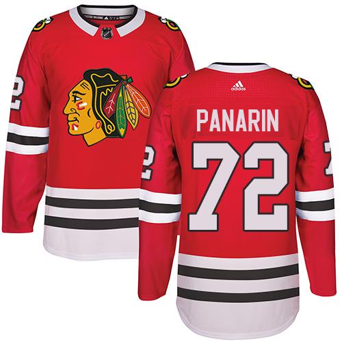 Adidas Blackhawks #72 Artemi Panarin Red Home Authentic Stitched NHL Jersey