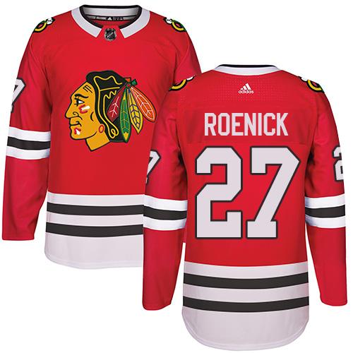 Adidas Blackhawks #27 Jeremy Roenick Red Home Authentic Stitched NHL Jersey