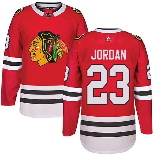 Adidas Blackhawks #23 Michael Jordan Red Home Authentic Stitched NHL Jersey