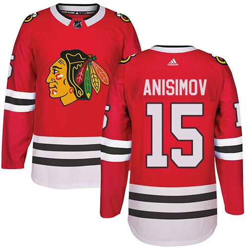 Adidas Blackhawks #15 Artem Anisimov Red Home Authentic Stitched NHL Jersey