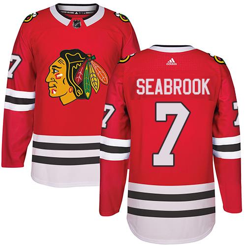 Adidas Blackhawks #7 Brent Seabrook Red Home Authentic Stitched NHL Jersey