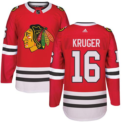 Adidas Blackhawks #16 Marcus Kruger Red Home Authentic Stitched NHL Jersey