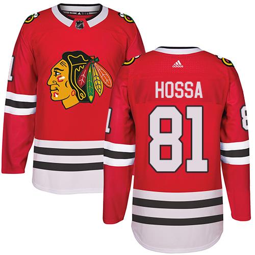 Adidas Blackhawks #81 Marian Hossa Red Home Authentic Stitched NHL Jersey