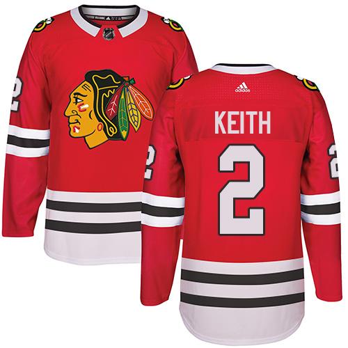 Adidas Blackhawks #2 Duncan Keith Red Home Authentic Stitched NHL Jersey