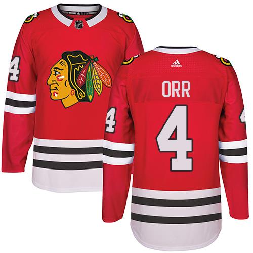 Adidas Blackhawks #4 Bobby Orr Red Home Authentic Stitched NHL Jersey