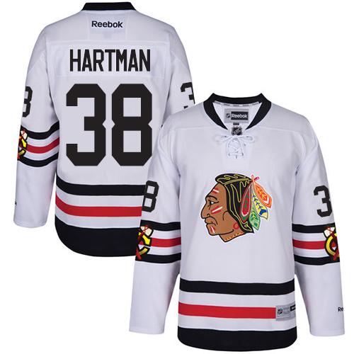 Blackhawks #38 Ryan Hartman White 2017 Winter Classic Stitched NHL Jersey