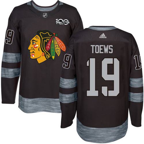 Blackhawks #19 Jonathan Toews Black 1917-2017 100th Anniversary Stitched NHL Jersey