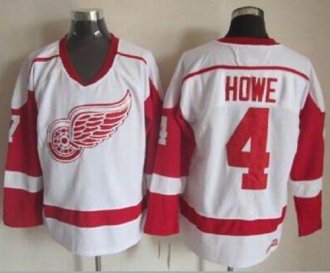 Detroit Red Wings #4 Gordie Howe White CCM Throwback Stitched NHL Jersey