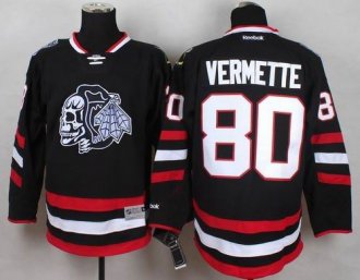 Chicago Blackhawks #80 Antoine Vermette Black(White Skull) 2014 Stadium Series Stitched NHL jersey