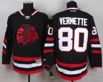 Chicago Blackhawks #80 Antoine Vermette Black(Red Skull) 2014 Stadium Series Stitched NHL jersey