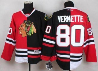 Chicago Blackhawks #80 Antoine Vermette Red Black Split Stitched NHL Jersey