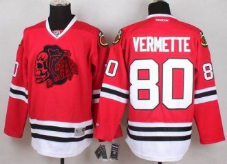 Chicago Blackhawks #80 Antoine Vermette Red(Red Skull) Stitched NHL Jersey