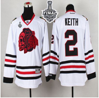 Chicago Blackhawks #2 Duncan Keith White(Red Skull) 2015 Stanley Cup Stitched NHL Jersey