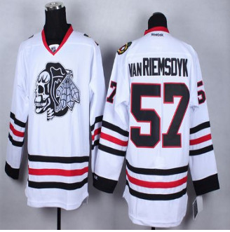 Chicago Blackhawks #57 Trevor Van Riemsdyk White(White Skull) Stitched NHL Jersey