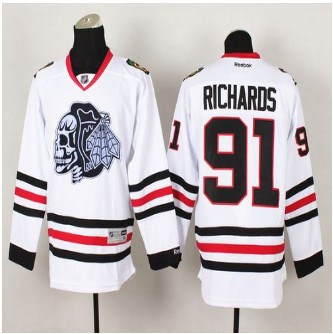 Chicago Blackhawks #91 Brad Richards White(White Skull) Stitched NHL Jersey