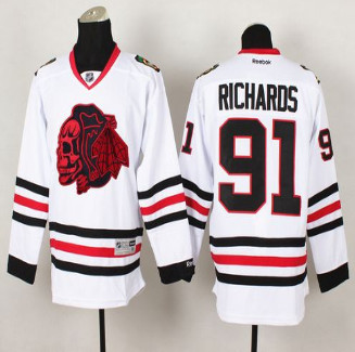 Chicago Blackhawks #91 Brad Richards White(Red Skull) Stitched NHL Jersey