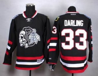 Chicago Blackhawks #33 Scott Darling Black(White Skull) Stitched NHL Jersey