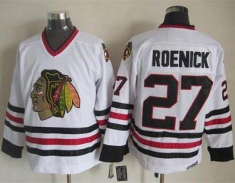 Chicago Blackhawks #27 Jeremy Roenick White CCM Throwback Stitched NHL jersey