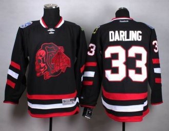 Chicago Blackhawks #33 Scott Darling Black(Red Skull) Stitched NHL Jersey