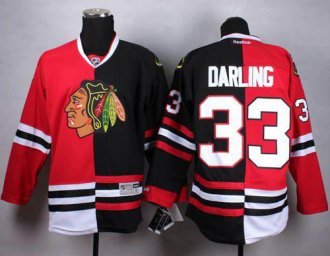 Chicago Blackhawks #33 Scott Darling Red&Black Split Stitched NHL Jersey