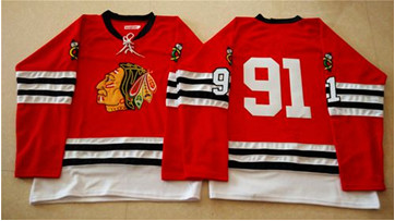 Mitchell And Ness 1960-61 Chicago Blackhawks #91 Brad Richards Red Stitched NHL Jersey