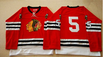 Mitchell And Ness 1960-61 Chicago Blackhawks #5 David Rundblad Red Stitched NHL Jersey