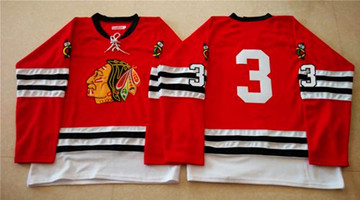 Mitchell And Ness 1960-61 Chicago Blackhawks #3 Keith Magnuson Red Stitched NHL Jersey