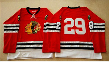 Mitchell And Ness 1960-61 Chicago Blackhawks #29 Bryan Bickell Red Stitched NHL Jersey