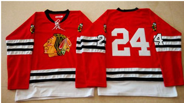 Mitchell And Ness 1960-61 Chicago Blackhawks #24 Martin Havlat Red Stitched NHL Jersey