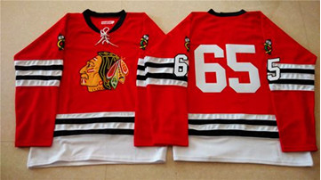 Mitchell And Ness 1960-61 Chicago Blackhawks #65 Andrew Shaw Red Stitched NHL Jersey