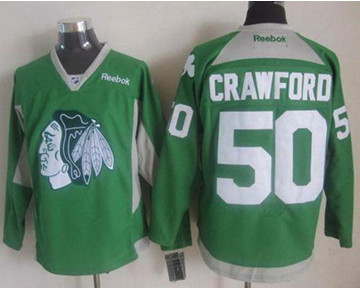 Chicago Blackhawks #50 Corey Crawford Green Practice Stitched NHL Jersey