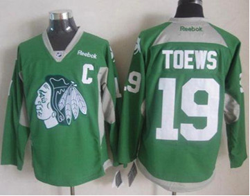 Chicago Blackhawks #19 Jonathan Toews Green Practice Stitched NHL Jersey