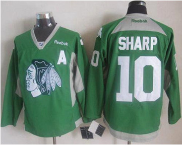 Chicago Blackhawks #10 Patrick Sharp Green Practice Stitched NHL Jersey