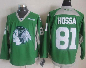 Chicago Blackhawks #81 Marian Hossa Green Practice Stitched NHL Jersey