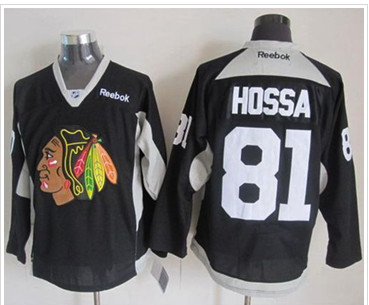 Chicago Blackhawks #81 Marian Hossa Black Practice Stitched NHL Jersey