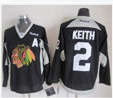 Chicago Blackhawks #2 Duncan Keith Black Practice Stitched NHL Jersey