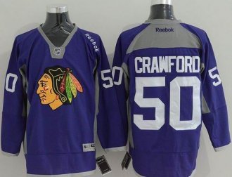 Chicago Blackhawks #50 Corey Crawford Purple Hockey Fights Cancer Stitched NHL Jersey