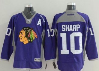 Chicago Blackhawks #10 Patrick Sharp Purple Hockey Fights Cancer Stitched NHL Jersey