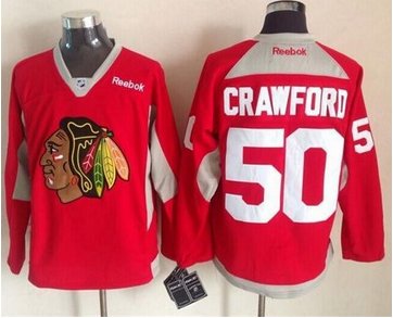 Chicago Blackhawks #50 Corey Crawford Red Hockey Fights Cancer Stitched NHL Jersey