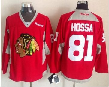 Chicago Blackhawks #81 Marian Hossa Red Hockey Fights Cancer Stitched NHL Jersey