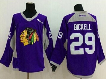 Chicago Blackhawks #29 Bryan Bickell Purple Hockey Fights Cancer Stitched NHL Jersey