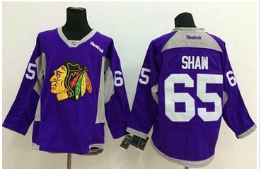 Chicago Blackhawks #65 Andrew Shaw Purple Hockey Fights Cancer Stitched NHL Jersey