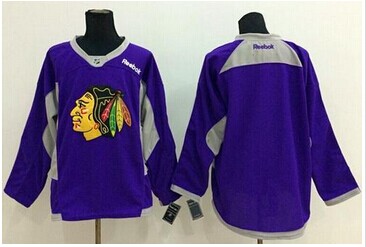 Chicago Blackhawks Blank Purple Hockey Fights Cancer Stitched NHL Jersey