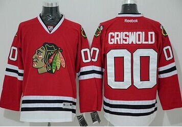 Chicago Blackhawks #00 Clark Griswold Red Home Stitched NHL Jersey